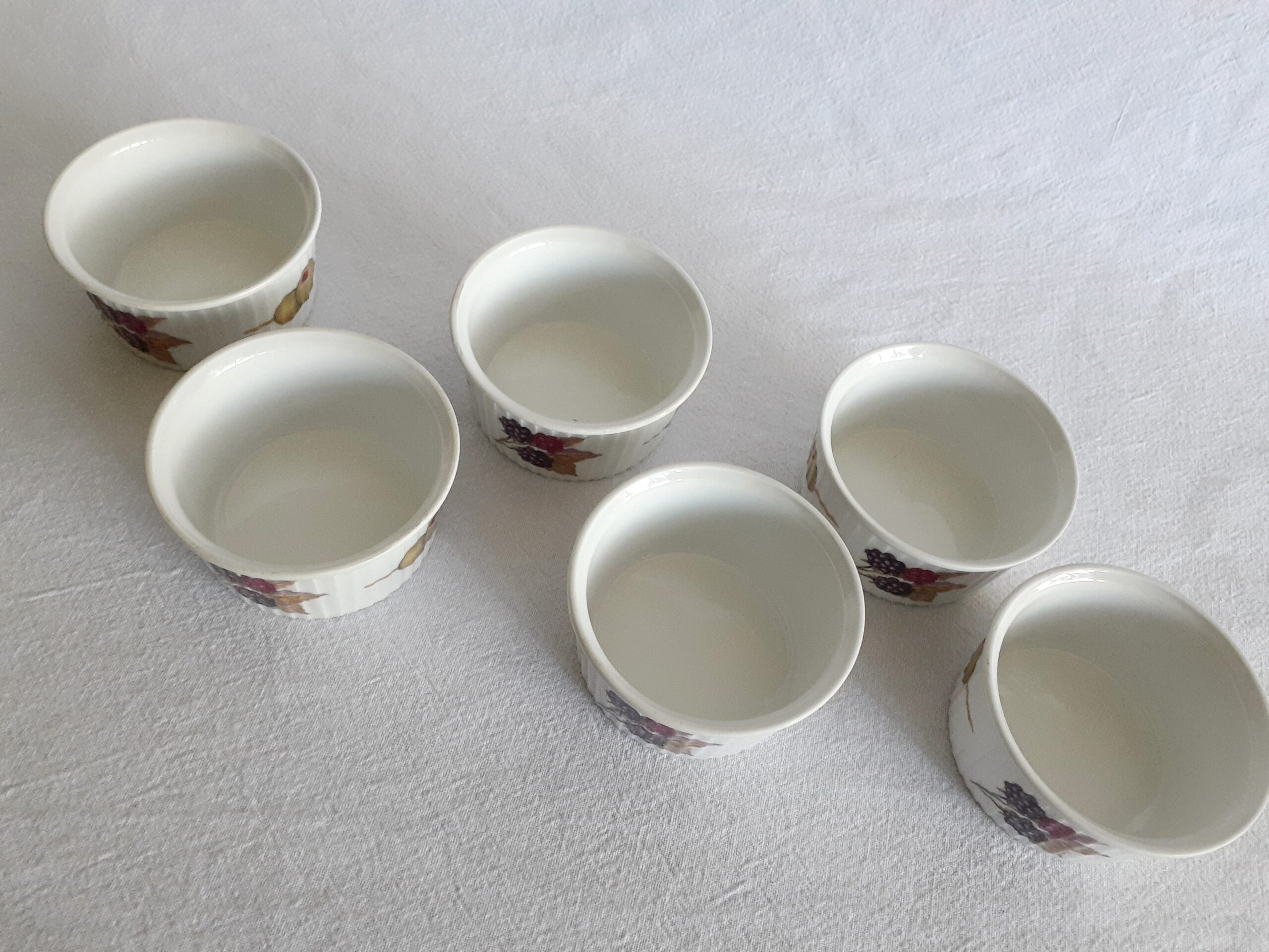 Royal Worcester “Evesham” Vintage Set Of Six Ramekins - Image 3
