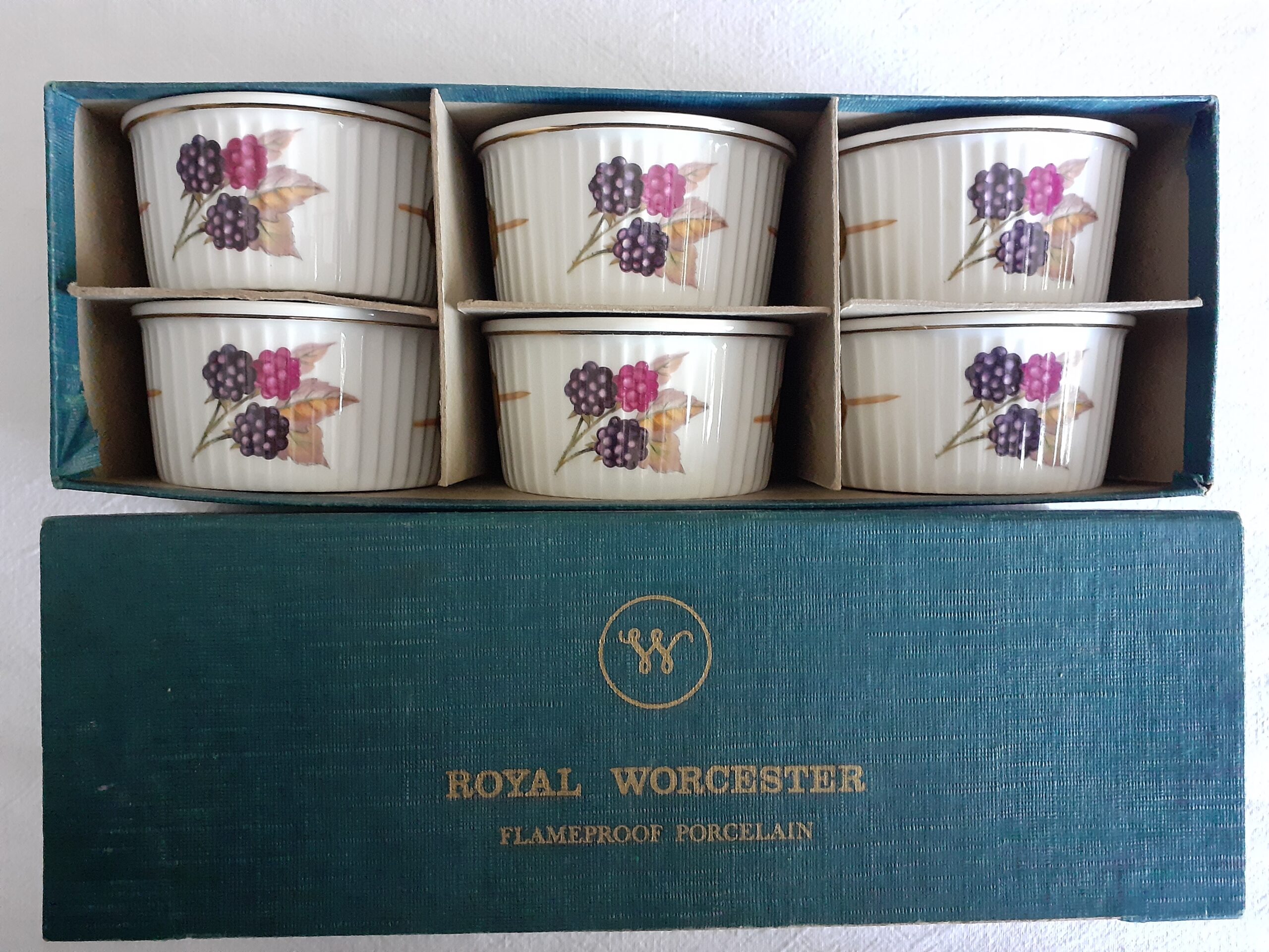 Royal Worcester “Evesham” Vintage Set Of Six Ramekins